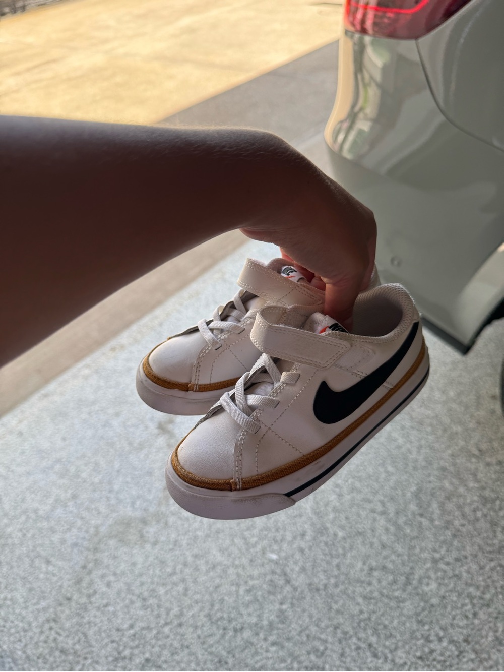 Nike Low Court  White and Tan Low-Top Sneakers size 10